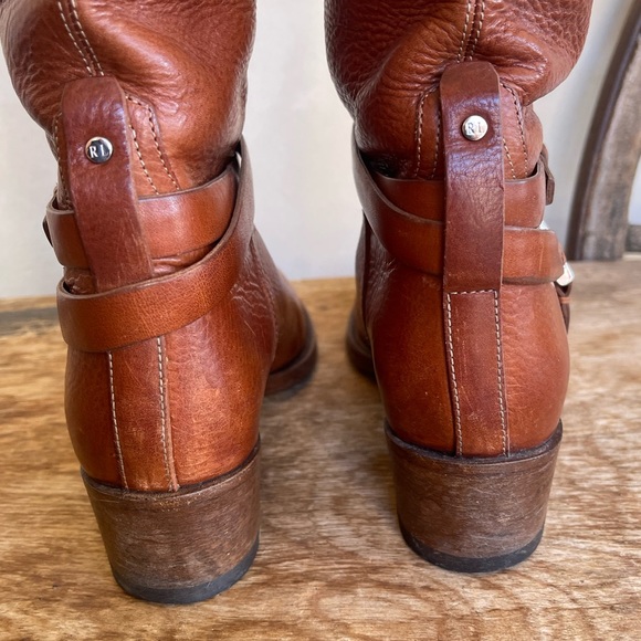 RALPH LAUREN COLLECTION Pebbled Leather Western Knee High Riding Boots 6B ITALY! - Picture 8 of 12